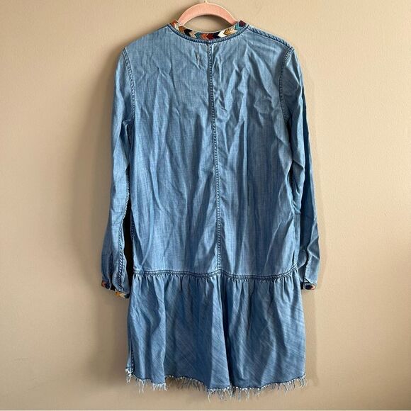 ✨ Driftwood Shaye Chambray Dress Embroidered Blue XS - Picture 9 of 11